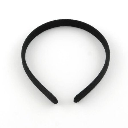 Svart tygklädd diadem 12 mm. bred