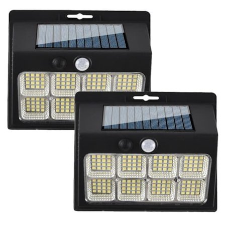Solcelle vegglamper med bevegelsessensor, 3 moduser, 120 COB LED, utendørsbelysning, 4-pakning_TF_TF