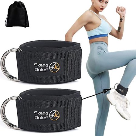 Ankelremme Muskelforstærker Træning Remme til Sport, Fitness, Træning, Fitnesscenter, Trækning, Kabelmaskiner (Sort)
