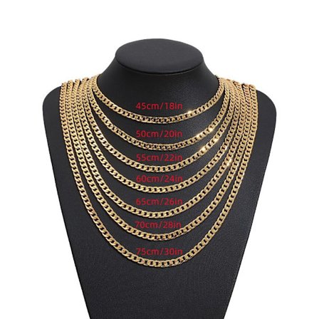 Guldbelagt halskæde 18K guld halskæde 22 tommer