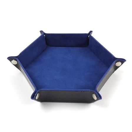 Noppakaukalo Metalli Noppa-Rullauskaukalo S ilytyslaatikko Dnd P yt peleille Kaksisivuinen Taittuva Pu Nahka Kuusikulmiokaukalo, sininen Blue