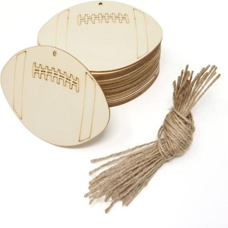 Ufærdige fodbold træ udskæringer træ skiver skiver sport