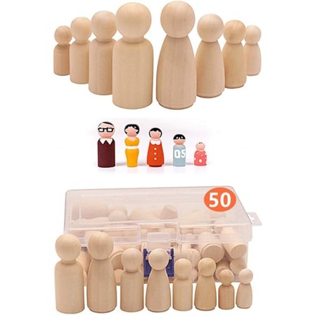 50 stk Hengefigurer i tre, barnemålning, tre til