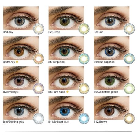 2-pak Farvede Linser – ColorBlends Series – 12 Måneder – Turquoise