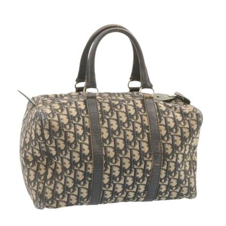 Dior Vintage, Pre-Owned Canvas Handbag Blauw, Dames, Maat:ONE Size,leer