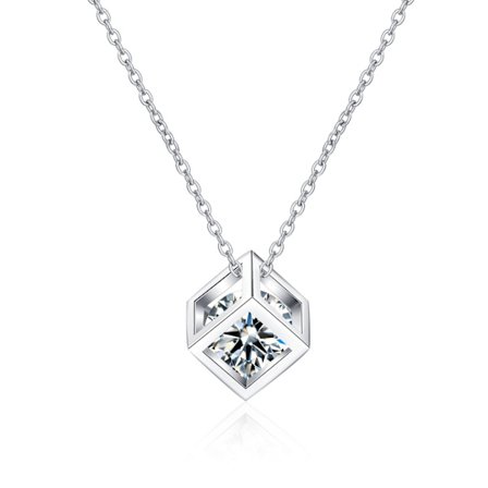 Moissanite Halsband 1CT S925 Silver D Färg Ideal Cu