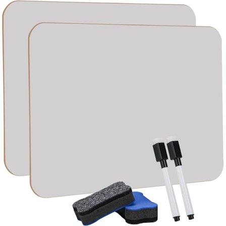 Mini whiteboard med tørr slette, 8,2x11,8 tommer dobbeltsidig mini whiteboard med penner og viskelær, holdbare bærbare whiteboards