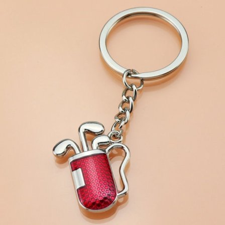 Ny Golf Tube Nøglering 2D Simulering Golfklub Nøglering Golf Gave Rød og Hvid IC