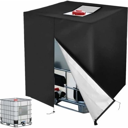 1000L Tanklock-lås IBC-regnvattentank solskydd anti-damm anti-UV-lås skyddspresenning (116 x 100 x 120 cm)