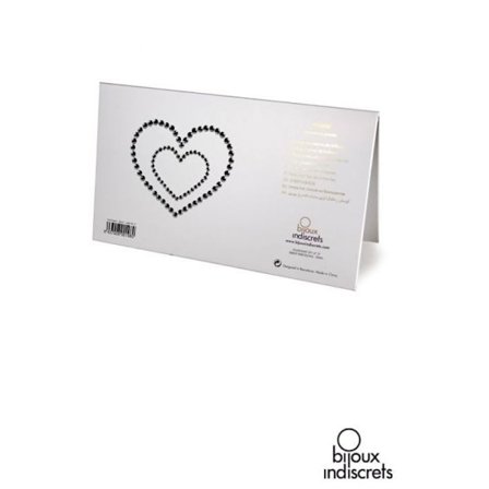 Hudsmykker - Mimi Heart - Nipple Covers - Sort - Engangsbrug - Skinnende rhinestones