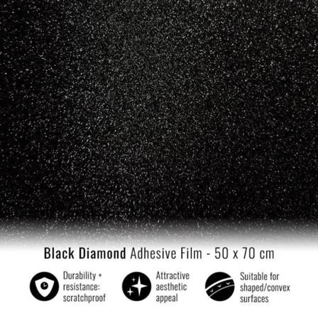 Självhäftande omslagsfilm för bilar, Black Diamond, 50 x 70 cm