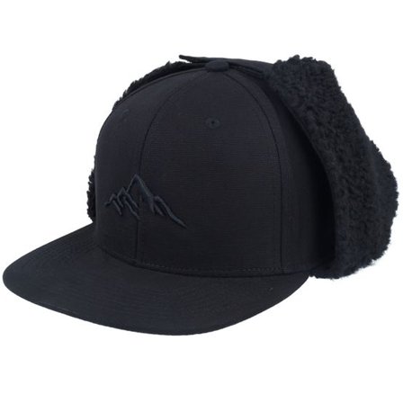 Wild Spirit - Svart earflap Keps - Mountain 3d Canvas Flatbrim Black/Black Earflap @ Hatstore