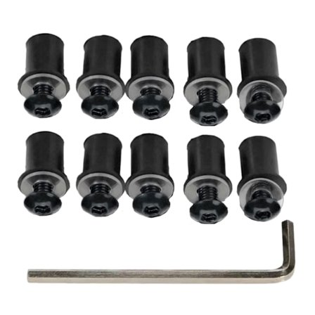 10 stk. frontruteskruebolter M5x16mm frontrutemontering aluminiumsfestekit motorsykkeltilbehør enkel installasjon