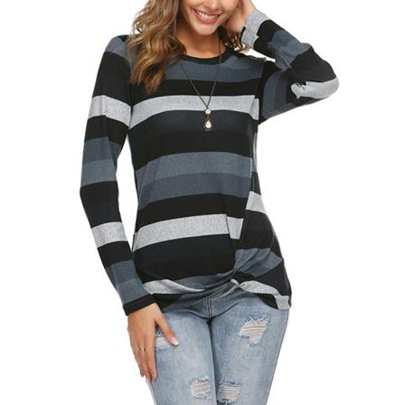 Långärmad T-shirt För Kvinnor Med Rund Hals