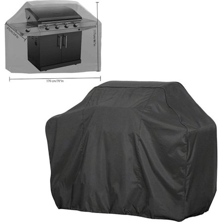 ING Grill Cover XL: (170x61x117cm - 66-tommer Vandtæt Grill Cover - Sort)