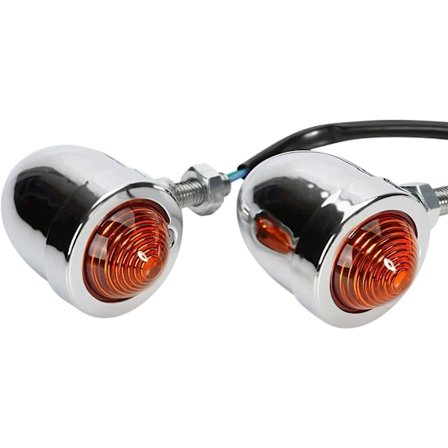Universal 2X Chrome HL Røde Motorsykkel Blinklys Lamper Indikatorlys