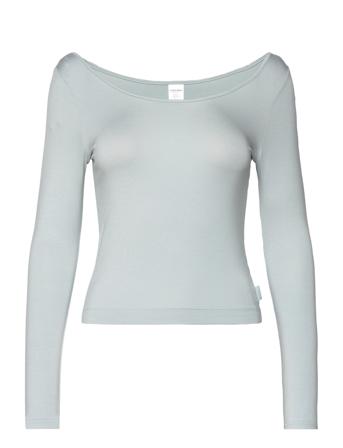 L/S Crew Neck Top Blå Calvin Klein