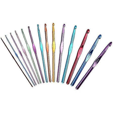 Virknålar Färg Aluminiumlegering Sticknål 2-10mm Storlek 14st