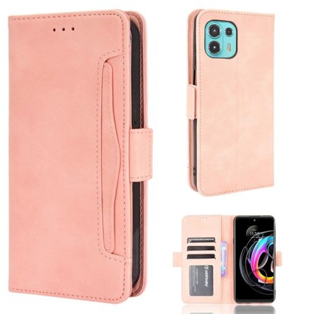 Modernt Motorola Edge 20 Fusion / Motorola Edge 20 Lite fodral med plånbok - Rosa