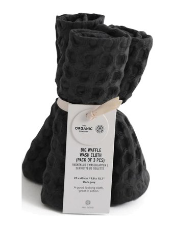The Organic Company | Big Waffle Wash Cloth (Pack Of 3 Pcs) | ONE SIZE x 25