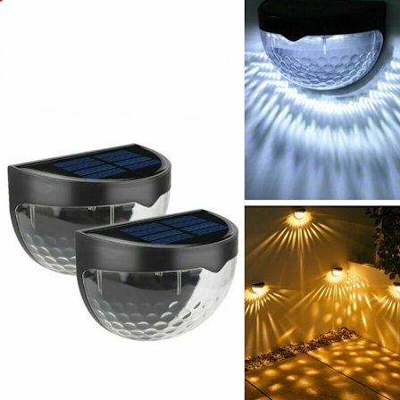 Solcellslampor 2-pack Solcells LED Solcells Vägglampa Utomhus Trädgård Stängsel Solcells Gård Trapp Dekoration Belysning (Varm Ljus)