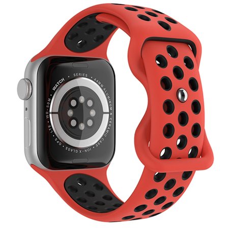 Sportarmband Dual-Color Apple Watch 42/44/45/46/49 mm (M/L) Röd/Svart