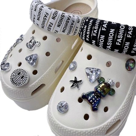 Crocs DIY dekorativa tillbehör 3D tecknad sko blomma söt björn sko spänne skosnöre dekoration