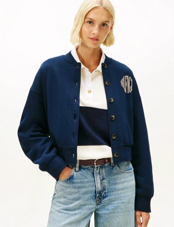 Tommy Hilfiger Varsity Fleece Bomber - Navy - S