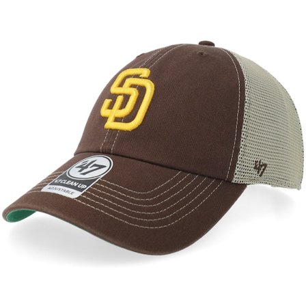 47 Brand - MLB Braun trucker Cap - San Diego Padres Trawler Clean Up Brown Trucker @ Hatstore