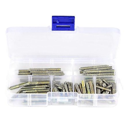 110 stk. M4 Dobbeltsidet Hængerbolt Dyvelskrue til Træbearbejdning Møbler