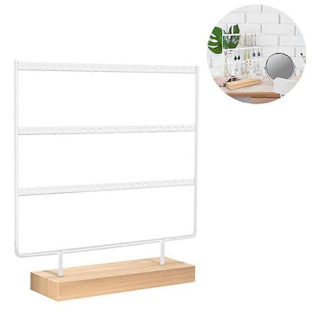 Örhängesställ i trä - 3-vånings örhängeshållare för smyckesorganisation[D]