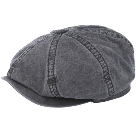 Stetson - Hatteras Delave Organic Cotton Grey Flat Cap Flatcap Grey Cap - @ Hatstore
