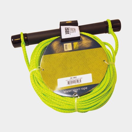 Cuerda de esquí acuático 1852-Marine, 23 metros, 1 sección, con mango de madera recubierto de goma, verde lima