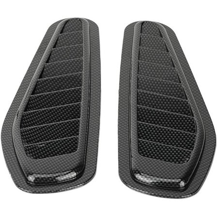 2 st Kolfiber-stil, Bil Luftintag Vent Huv Cover Universal