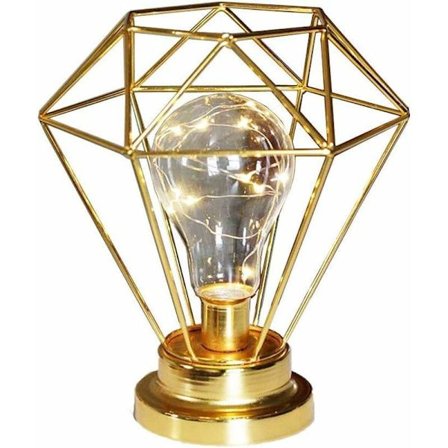 Metallbordslampa Diamantformad Sänglampa Nordisk Batteridriven Opera