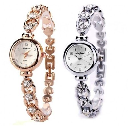 Stiligg klokke for kvinner med strass