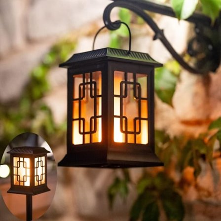 Solcellehagelys med 2 moduser (blinkende/varm), utendørs solcellelykt for hagedekorasjon