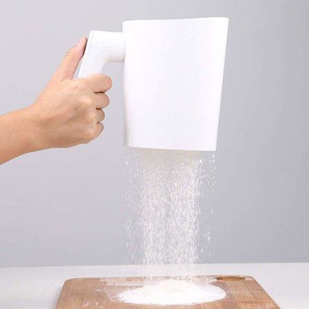 Elektrisk Melsigte, Håndholdt Fint Net Kompakt Sigte 4 Kopper Mel Køkkenbagning Bageværktøj