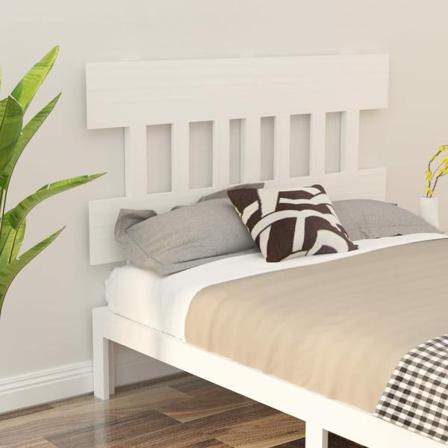 Vidaxl Sänggavel Vit 123,5x3x81 Cm Massiv Furu Vit