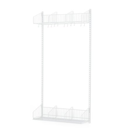 Garderobe TRÅD, grunnseksjon, vegghengt, B900 mm, hvit
