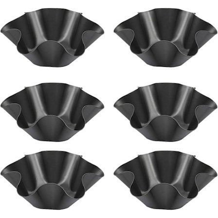 6 stk. Tortillapande Sæt Non-Stick Vaffeltortillaskåle Pander Kulstofstål Taco Salatskål Producent Varmebestandig Blomst