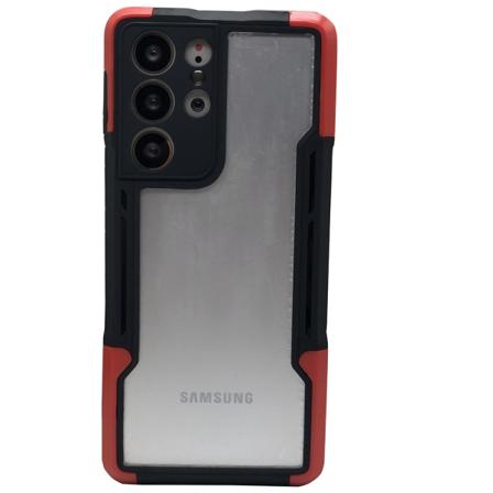 Stilfuldt beskyttelsescover - Samsung Galaxy S21 Ultra Röd
