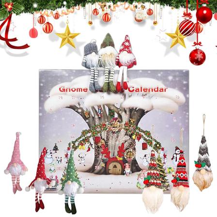 Jultomte Ankomstkalender, 2024 Jultomte Nedräkningskalender, 24 Dagars Jul Ankomstkalender med Tomte Plyschleksaker