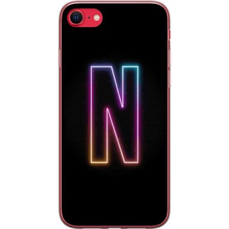 Kompatibel Mobilcover til Apple Apple iPhone 7 Minimalistisk neonbogstav N i farveskiftende lys mod sort baggrund