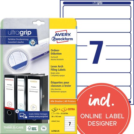 AVERY Etikett smala pärmar 192x38 175/fp - Lyreco - Emballage och lagerutrustning - Etiketter och godsmärkning - Specialetiketter