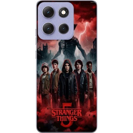 Kompatibel Mobilcover til Motorola Moto G86 Power Mørk Stranger Things-inspireret fantasyillustration med torden, dramatisk himmel og intens uhyggelig