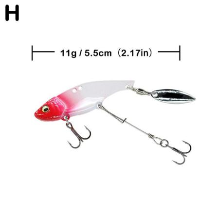 Bailip Metal Vib Fiskedrag, Vibrationsbete Spinner Spoon Fishi