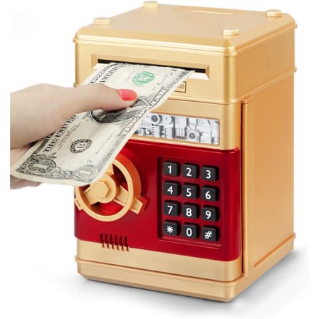 Spargris Kontant Myntburk ATM Bank Elektronisk Myntspargris Lämplig för Barn i Åldern 3-12, Sparbössa Mini ATM Myntspargris Leksakspresent