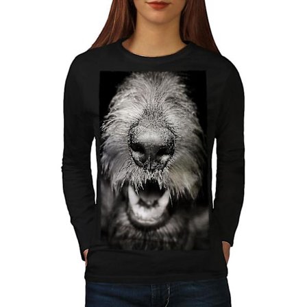 Welsh Terrier Söt Hund Svart Långärmad T-shirt för kvinnor