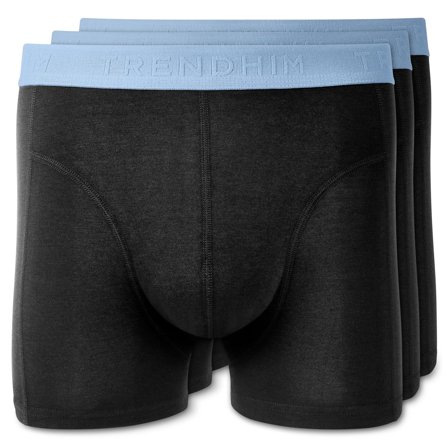 FreeFeel | Lot de 3 boxers noirs en bambou avec ceinture élastique bleu ciel pour hommes - Boxers en bambou